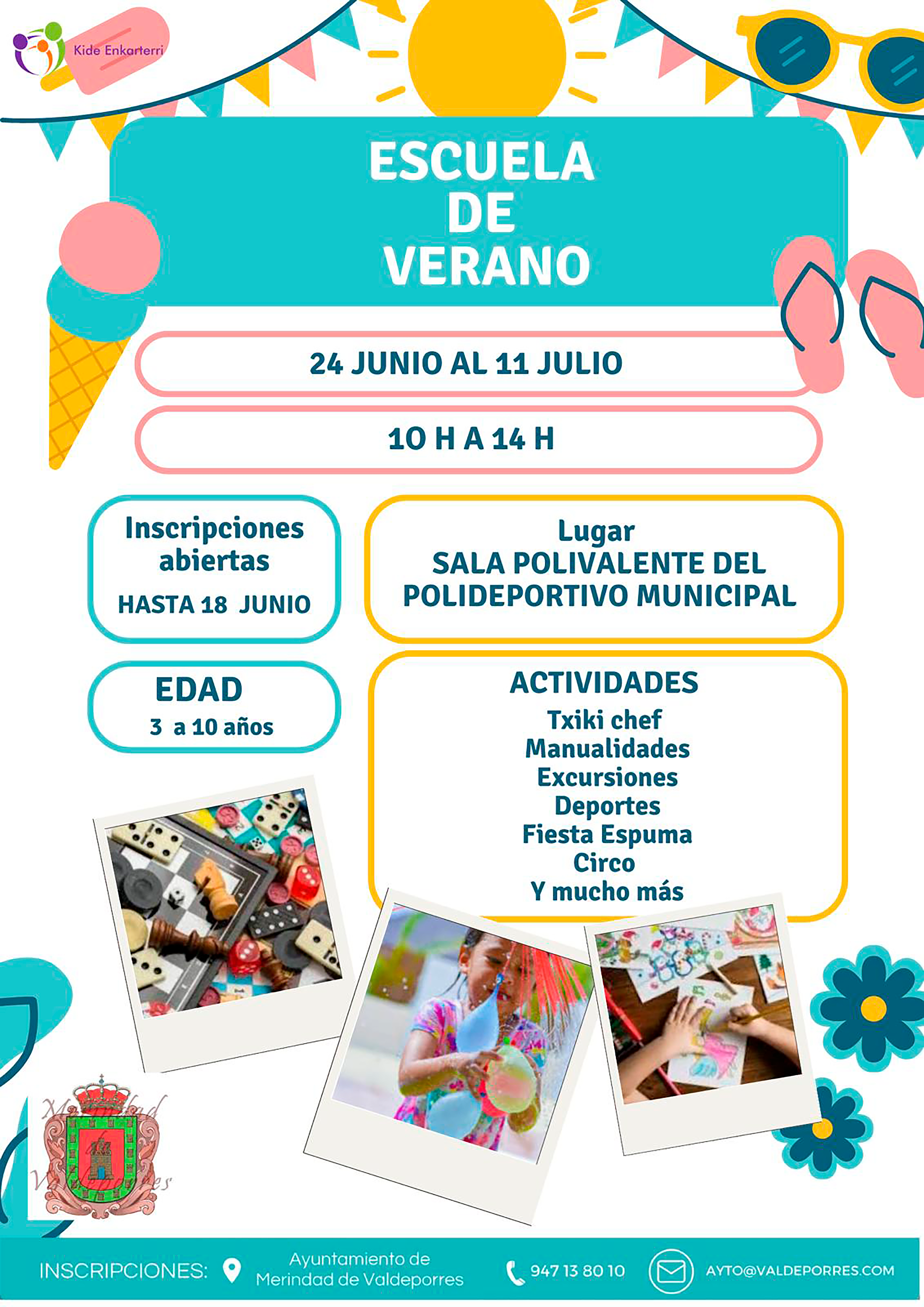 Cartel escuela verano 2025